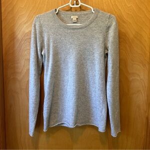 J. Crew Gray Fitted Cashmere Sweater